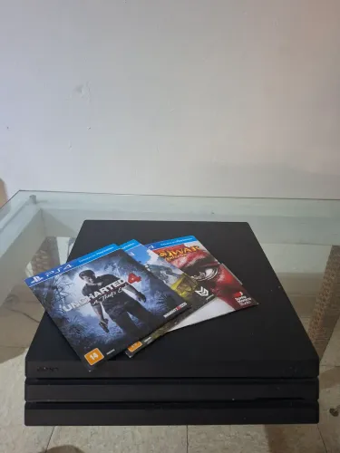Ps4 pro 1tb + 3 jogos + 1 controle 