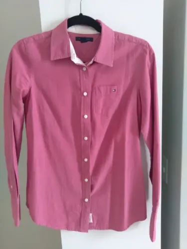 camisa tommy hilfiger rosa - tam m
