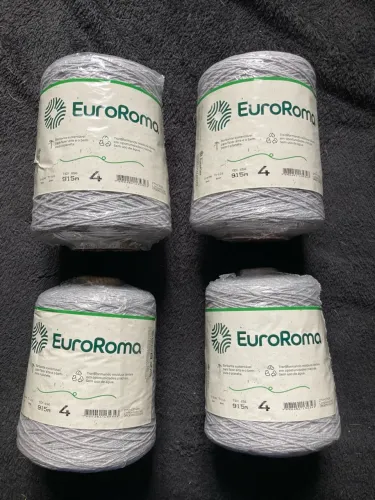 Novelo de barbante cinza bobina  4/4 915m EuroRoma