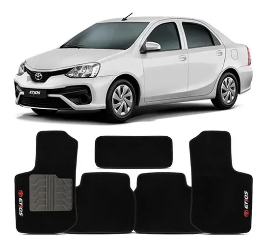Tapete Etios Sedan 2012 A 2021 Jogo Automotivo Carpete Preto