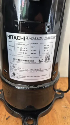 COMPRESSOR HITACHI MODELO: E656DHD-65A2Y 220V R410A