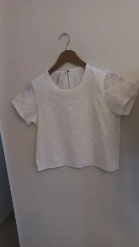 Blusa branca lesse de renda - Tamanho P
