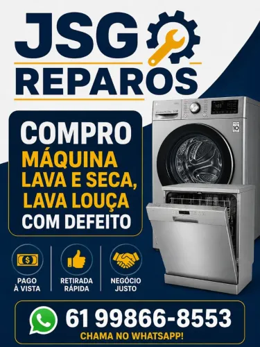 Compra máquina de lavar roupa e lavar louça com defeito pago no Pix e busco
