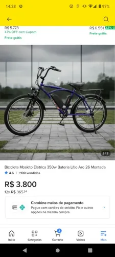 Bicicleta Elétrica Moskito (quebrada)