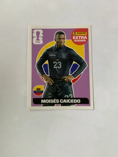 Figurinha Extra Legend Roxa de Moisés Caicedo Copa 2026