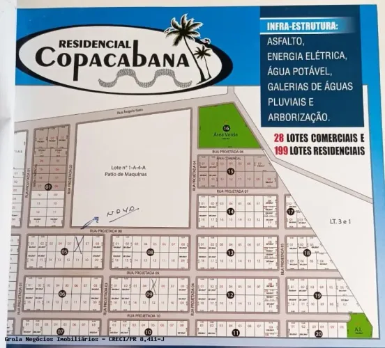 Terreno à Venda no Residencial Copacabana Mamborê/PR