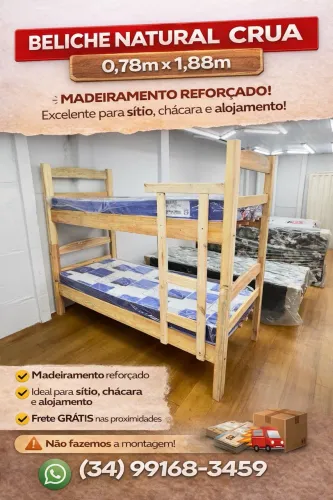 ? Beliche Natural Crua 0,78 x 1,88 | Ideal para Chácara e Alojamento + Frete Grátis