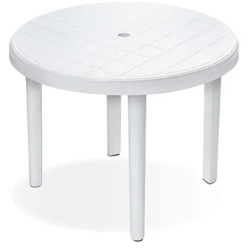 Mesa de plástico branca redonda