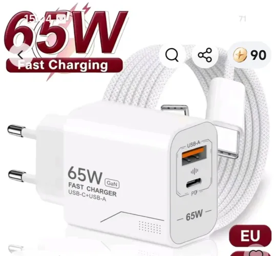 Carregador Turbo Rápido 65w