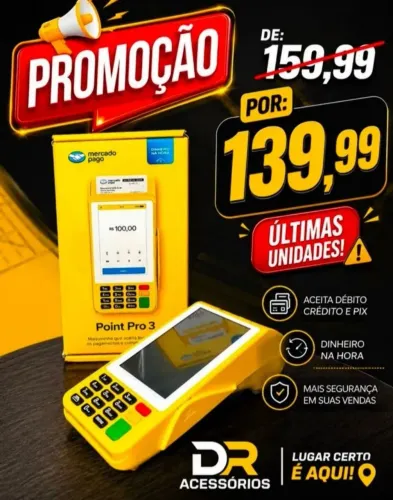 Máquineta Point Pro 3 imprime comprovante