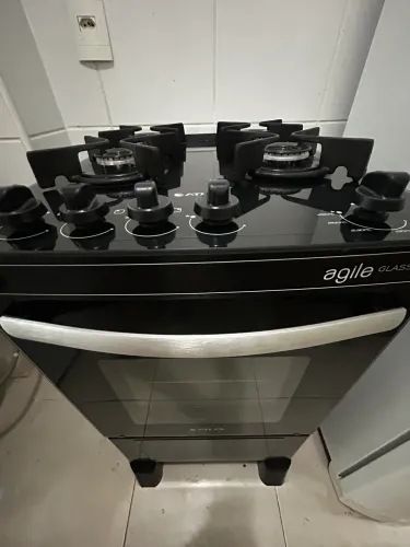 Fogão Atlas Agile Glass 4 Bocas Preto 220w.