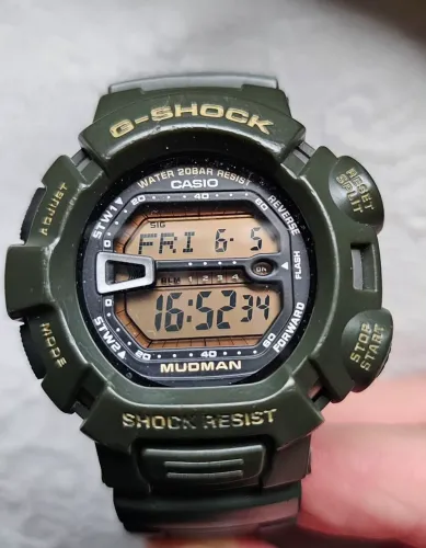 Relógio casio g-shock mudman verde militar