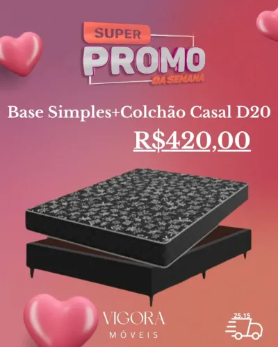 Base simples + colchão casal D20 