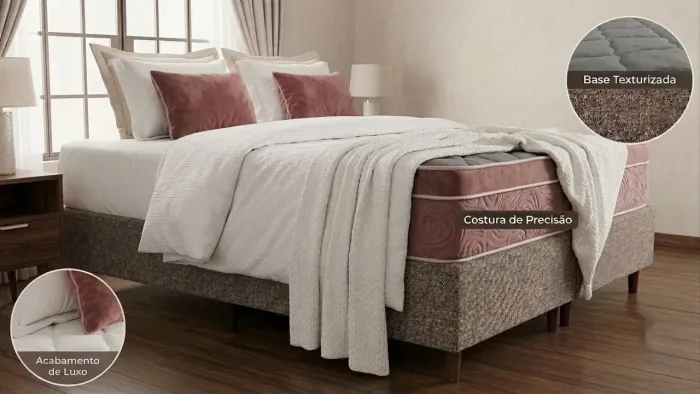 Kit Cama king e colchão com Massagem terapeutica