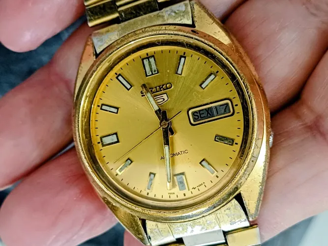 Relógio seiko dourado automático
