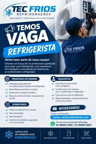 Vaga para técnico de ar condicionado