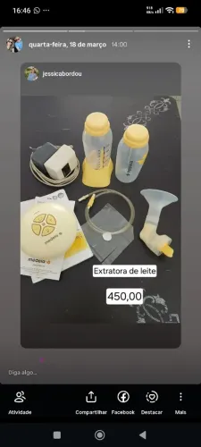 Desmamadeira medela em ótimo estado com dois coletores