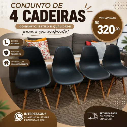 Conjunto de cadeiras em ótimo estado