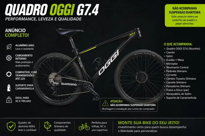 Quadro Oggi 7.4 e todas peças de menos suspensão