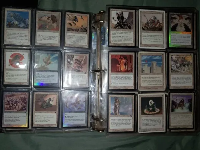 Coleção de 291 cards de Magic antigo (somente cor branca) (menor preço da Liga -20%).