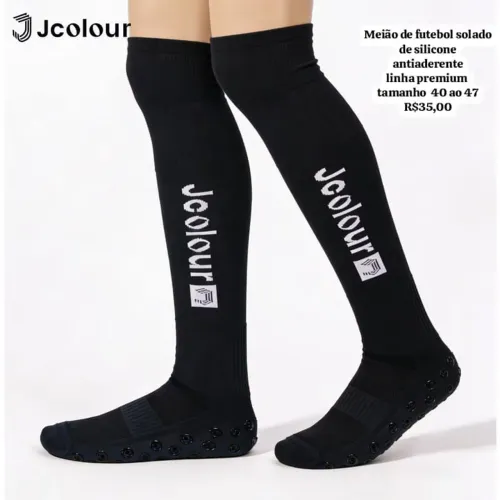 Meião de futebol masculino solado de silicone antiaderente linha premium