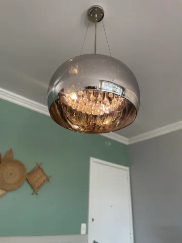 Lustre cristal em âmbar 