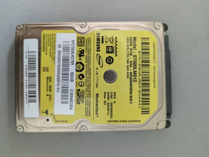 HD Samsung/Seagate Momentus 500GB SATA 2,5" - Funcionando