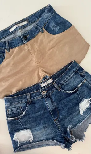 2 shorts jeans sacada e cea 42