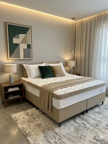 Cama Box Super King Isofort Luxo Ley Colchões, Base + Colchão molas ensacadas individuais