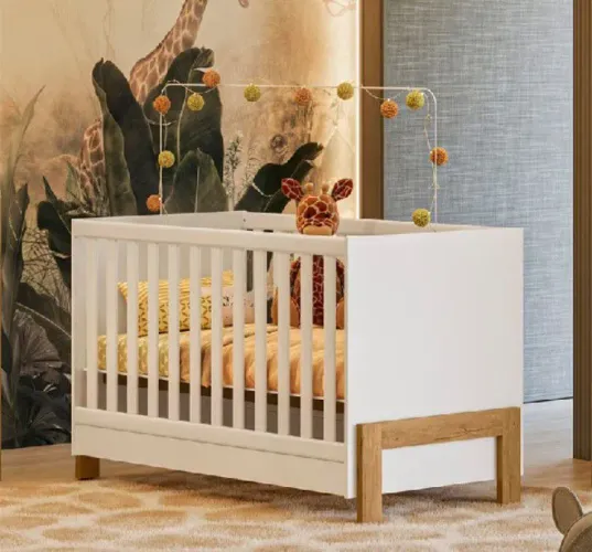 Berço 3 em 1 c/ colchão vira cama