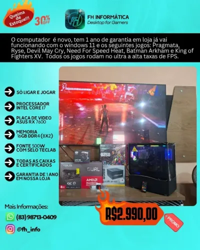 PC Gamer Core i7 novo e pronto pro GTA 6