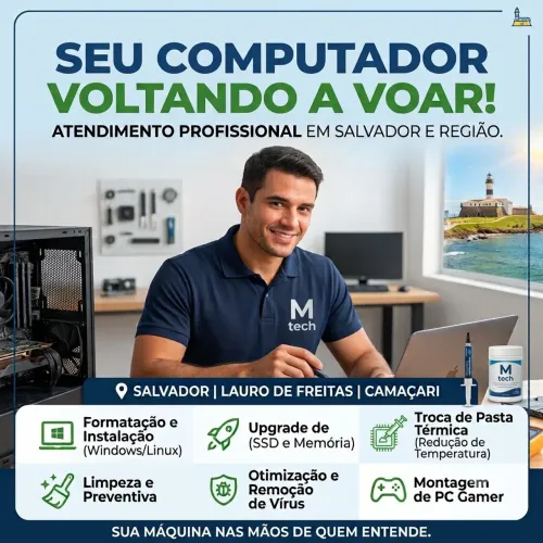 Técnico de Informática - Formatação, SSD, Limpeza e PC Gamer