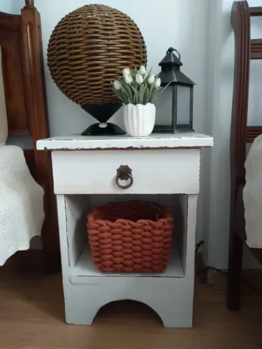 Mesa de Cabeceira Madeira de Demolição Rústica