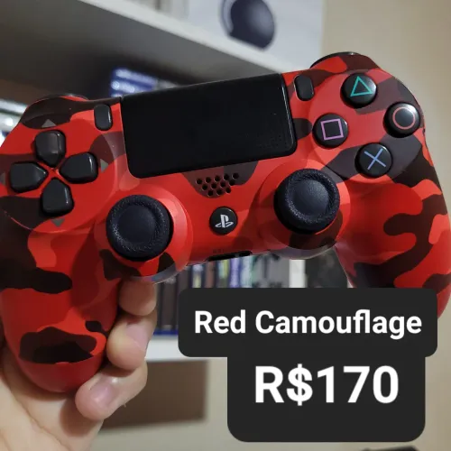 Controle PS4 Original Red Camouflage (Vermelho Camuflado)