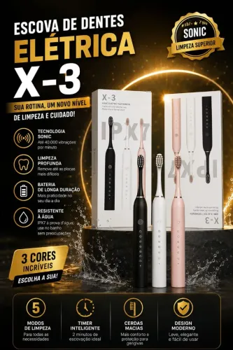 ?A nova Escova de Dentes Elétrica X-3 traz o design moderno e o cuidado completo
