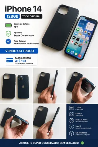 iPhone 14 128gb todo original vendo ou troco 