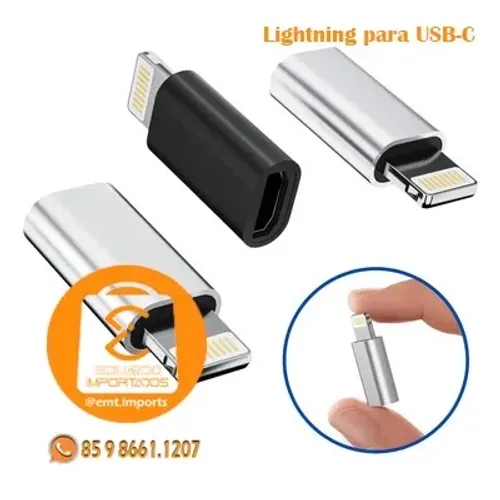 Adaptador OTG iPhone Macho x Usb Tipo C Fêmea