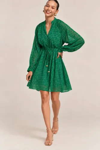 vestido a collection estampado verde
