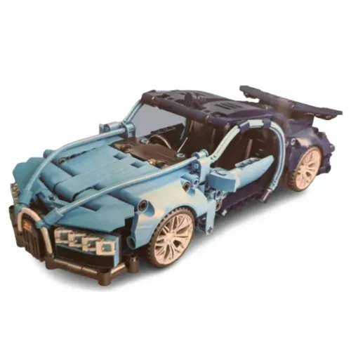 Blocos Montar 1690 Peças Carro Corrida Azul