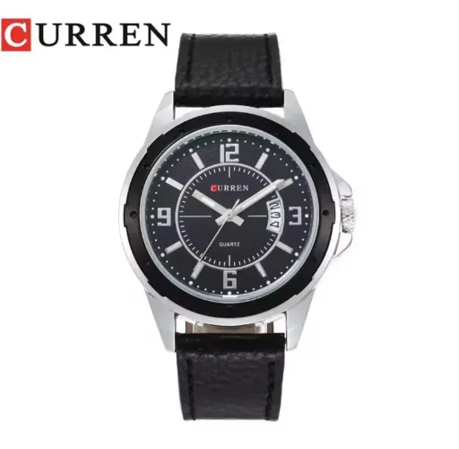 Relogio de Pulso Curren Lindo Funcional Caixa Aço Inoxidável Mostrador Preto Frete Gratis