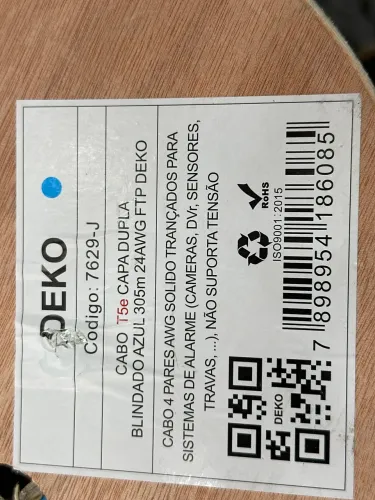 Cabe de Rede Cat5e 24AWG FTP DEKO