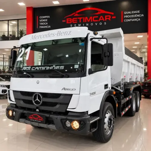 Atego 2426 6x2 Diesel 2021 BRANCO 