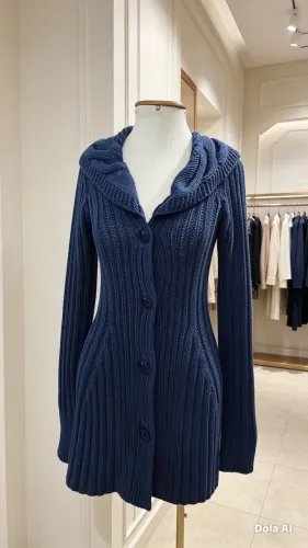 Casaco Sobretudo Anselmi azul marinho feminino novo