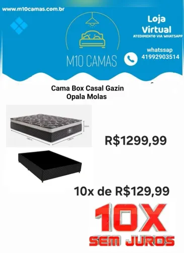 Cama box casal opala molas ## 10x sem juros no cartão 