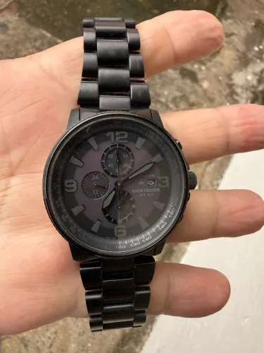 Relogio Masculino Citizen Ecodrive Weekender Nighthawk Crono Preto Preto Preto