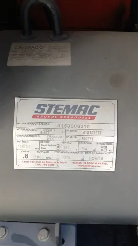 Grupo Gerador de Energia Stemac 150 Kva Cabinado Motor MWM