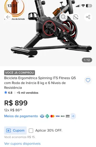 BICICLETA ERGOMÉTRICA NOVA