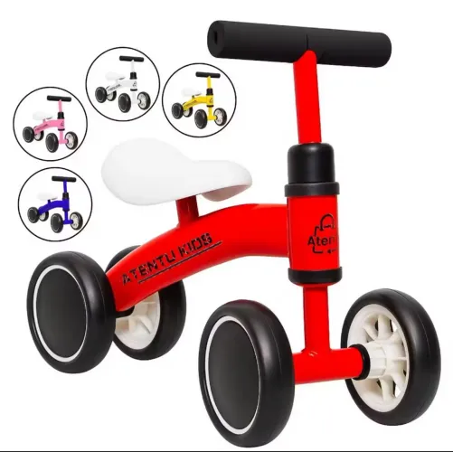 Bicicleta De Equilíbrio Andador Infantil Sem Pedal 4 Rodas