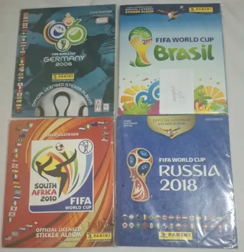ÁLBUNS DE FIGURINHAS DAS COPAS DE 2006 2010 2014 E 2018