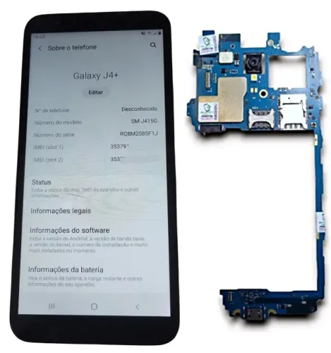 Placa Mae J4 Plus Placa Principal Original Samsung c\ Acessorios e Carcaça Completa